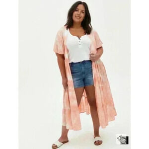 Torrid Pink Tie-Dye Swim Coverup